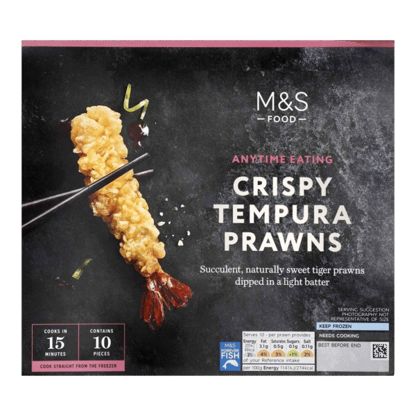 M&S 10 Tempura Tiger Prawns Frozen